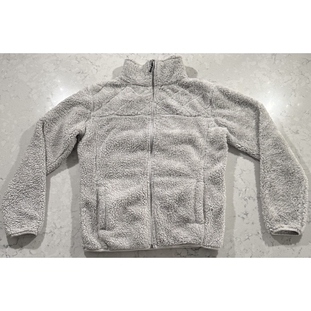 Stillwater Supply Co Sherpa Jacket Women Large Gray Teddy Fleece Full Zip